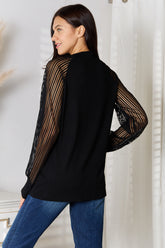 Double Take Round Neck Raglan Sleeve Blouse OutfitFlow